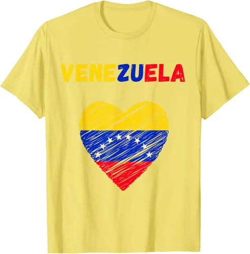 Miniatura 46 de Camiseta con la bandera venezolana con corazón de Venezuela, Negro