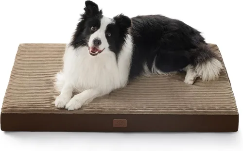 Miniatura 21 de Bedsure ComfyFleece - Camas ortopédicas para perros de gran tamaño para jaula con funda extraíble para máquina, no impermeable, alfombrilla de Gris