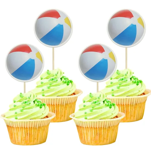 Miniatura 15 de Gyufise 36 piezas de decoración para cupcakes de tenis, pelota deportiva, para fiestas de cumpleaños, decoración de tartas, suministros de 9-Tennis