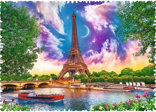 Miniatura 2 de Trefl Sky Over Paris - Rompecabezas de 600 piezas con estampado de formas locas, rompecabezas de bricolaje, diversión creativa, rompecabezas clásico