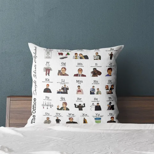 Miniatura 3 de Tuilia Funny The Office Dwight Schrute - Funda de almohada con tema del alfabeto, bonita funda de almohada de lino, decoración del hogar, regalos