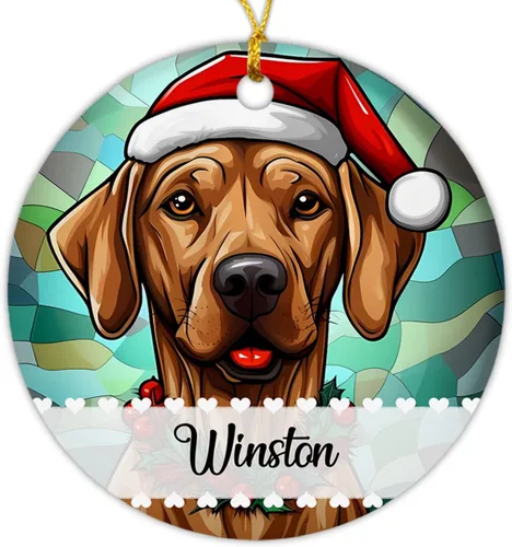 Miniatura 19 de Airedale Terrier - Adorno de Navidad para perro, regalo para Acción de Gracias, perros personalizados con sombrero de Navidad, adornos de Airedale