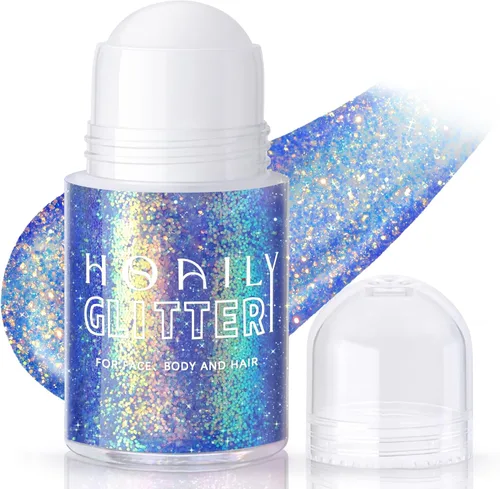 Miniatura 8 de HOSAILY Gel con Purpurina Negro Roll-on para Cara y Cabello, Pintura Facial con Purpurina Holográfica Camaleón que Cambia de Color para Halloween