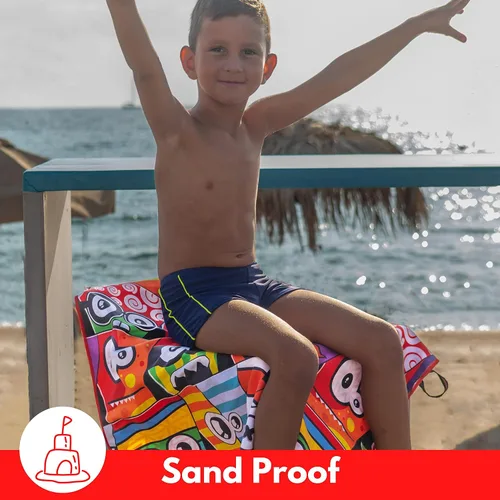 Miniatura 2 de ECCOSOPHY Toallas de playa y bolsa de microfibra para niños de 60 x 30 pulgadas para niñas y niños - Toallas de piscina de secado rápido - Manta
