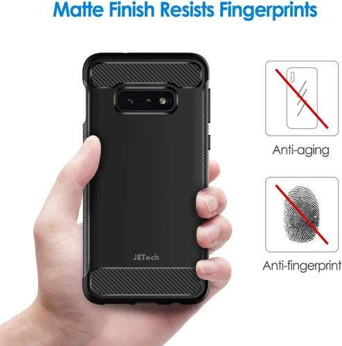 Miniatura 4 de JETech Funda delgada para Samsung Galaxy S10e, funda delgada para teléfono con absorción de golpes y diseño de fibra de carbono (negro)