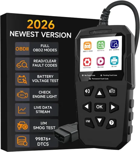 Escáner OBD2, V880 - Lector de código de coche con luz de control del motor con reinicio, datos gráficos en vivo 4 en 1, prueba de smog I/M, escáner