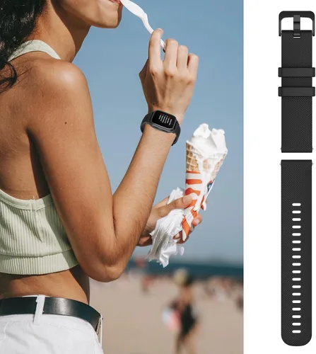 Miniatura 6 de Bandas compatibles con Garmin Venu/VenuSq Sq2/Venu2 Plus/Forerunner 55 165/Vivoactive 6 5, correas de silicona suave de liberación rápida de 0.787