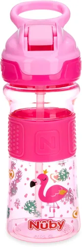 Miniatura 11 de Nuby Thirsty Kids Flip-It - Vaso para beber sin derrames con boquilla suave, 12 onzas, más de 18 meses, color camuflaje aguamarina, esenciales