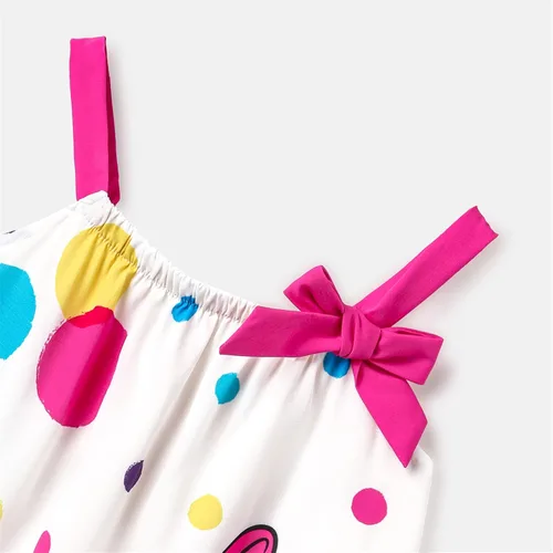 Miniatura 3 de Disney Mickey and Friends Minnie Mouse - Vestido para niña pequeña, estampado de lunares, lazo y correa para el hombro, traje de cumpleaños