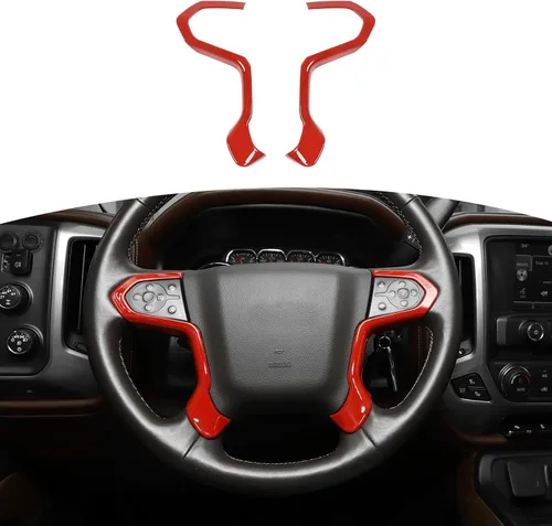 RT-TCZ Para Chevy Silverado - Panel de volante rojo para Chevrolet Silverado/Suburban/Tahoe 2014-2018 para GMC Sierra/Yukon 2014-2018, accesorios