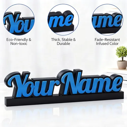 Miniatura 3 de Placa de nombre personalizada para escritorio Placa de nombre de escritorio impresa en 3D personalizada Decoración de oficina para mujeres