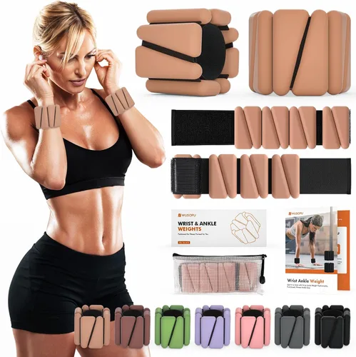 Miniatura 11 de Pesas de muñeca, pesas de tobillo para mujeres y hombres, pulsera ajustable con peso para muñeca para entrenamiento de gimnasio en casa, correr