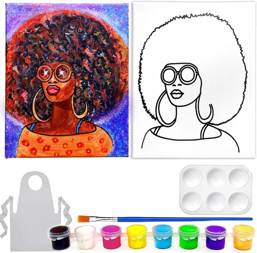 Miniatura 2 de Pintura en lienzo predibujada para adultos, niños, parejas, paquete de 4 a 40 unidades, paquete con descuento, regalo de cumpleaños de bricolaje