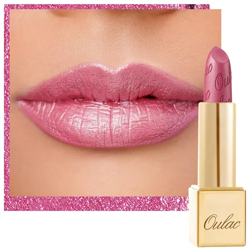 Miniatura 13 de Oulac Lápiz labial rojo, regalos de Navidad para mujeres, fórmula hidratante ligera con brillo 3D metálico, color de labios de alto impacto, Bomba