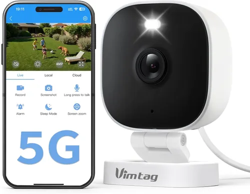 Cámara de seguridad Vimtag para exteriores 2.5K, cámaras inteligentes Wi-Fi 2.4G/5G para seguridad del hogar con visión nocturna a color, 2.5K/4MP