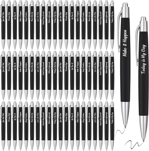 Miniatura 8 de Yeaqee 100 bolígrafos inspiradores de tinta metálica con cita motivacional para compañeros de trabajo, equipo de oficina, regalos de agradecimiento
