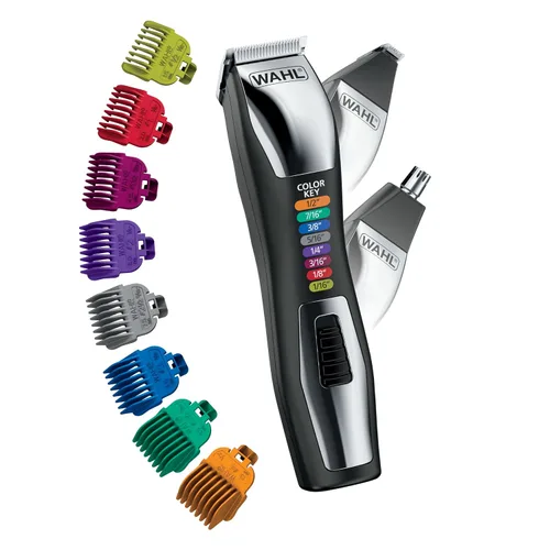 Wahl Color Pro Todo en Uno Recargable Inalámbrico con Código de Color Recortador de Barba con Detallado Recortador de Cejas y Recortador Rotativo de