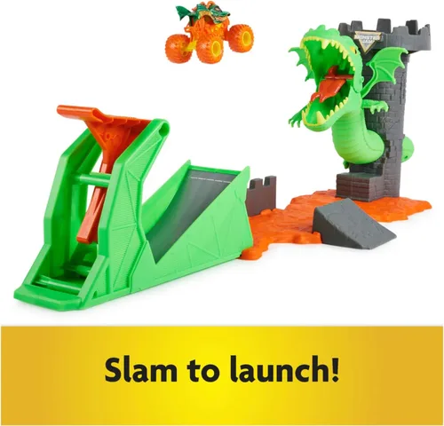 Miniatura 10 de Monster Jam, juego Dueling Dragon con camión monstruo Dragón exclusivo a escala 1:64, juguetes para niños de 3 años en adelante