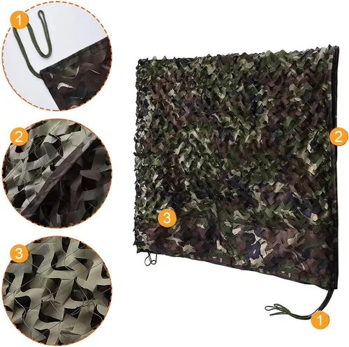 Miniatura 3 de HYOUT Red de camuflaje en rollo a granel, malla de camuflaje para cepos de caza, ghillie, sombrillas, camping, decoración para fiestas militares us