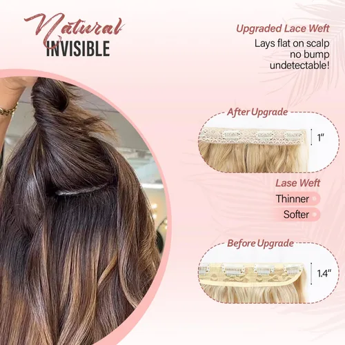 Miniatura 4 de Extensiones de cabello con clip, extensiones de cabello sintético ondulado de 14 pulgadas con clip (color: 22H10#)