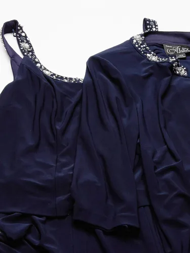 Miniatura 8 de Alex Evenings Vestido tipo chaqueta de 2 piezas para mujer con ribete de lentejuelas