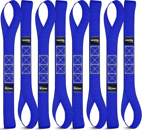 Miniatura 10 de Haccoplanet Paquete de 8 correas de amarre de bucle suave para motocicleta, de 1.6 x 17 pulgadas, resistencia de rotura de 10000 libras, bucles