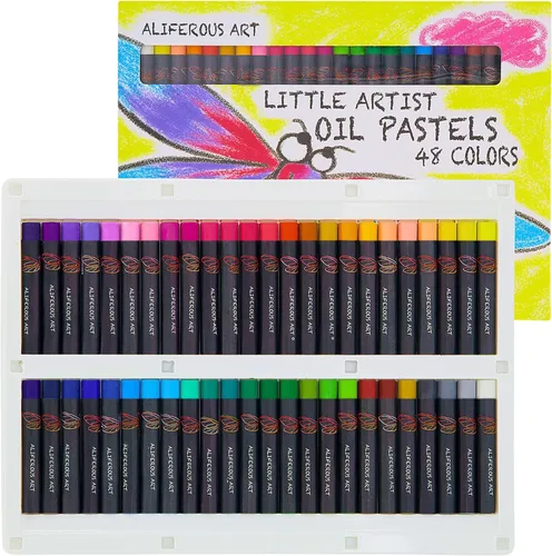 Pasteles al óleo para niños, 48 colores pasteles para niños, suministros de arte perfectos para el aula, fáciles de mezclar con colores vibrantes