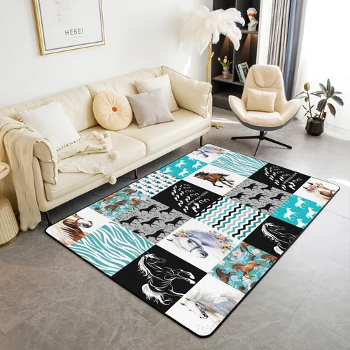 Miniatura 17 de Erosebridal Alfombra de área con diseño de árbol de la vida, 3 x 5, hippie, sol y luna, decoración de astrología en blanco y negro, antideslizante