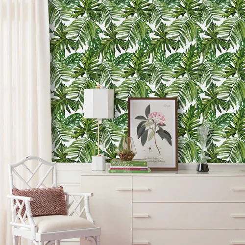 Miniatura 2 de Papel Tapiz Tropical Despegar y Pegar Papel de Contacto de Selva 17.7 pulgadas x 118.1 pulgadas Papel de Contacto de Hoja de Palma Despegar y Pegar