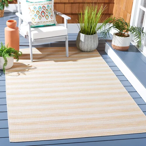 Miniatura 28 de SAFAVIEH Hampton Collection - Alfombra lavable para exteriores de 2 x 9 pies, color marfil y gris, no desprende pelusa y fácil de limpiar, ideal