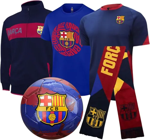 Icon Sports Pro League Paquete de Fan Ultimate – 5 piezas de mercancía de fútbol con licencia oficial - Camiseta, Jersey, Chaqueta, Bufanda, Balón