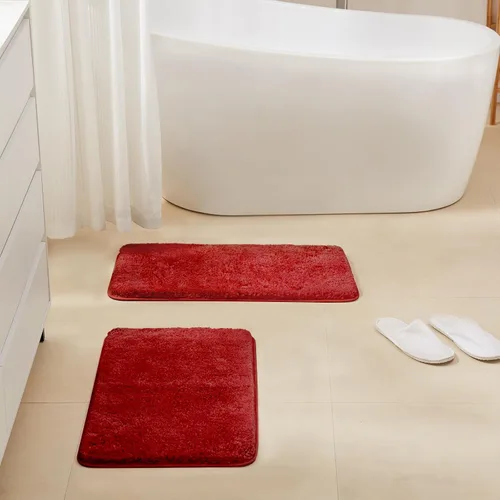 Miniatura 57 de TECHMILLY Alfombras Corredoras de Baño Super Suaves Peludas, Alfombras de Baño de Microfibra Gruesas Antideslizantes Absorbentes, Tapete de Baño