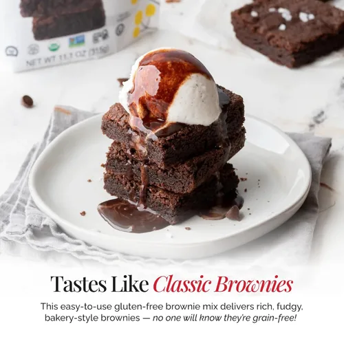 Miniatura 7 de Mezcla de brownie clásica sin granos de Otto's Naturals, 11.1 Oz., Libre de los 9 principales alérgenos, harina de yuca orgánica, sin gluten,