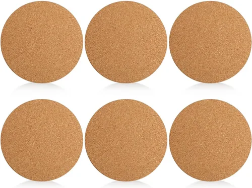 Miniatura 12 de Boao 3 salvamanteles redondos de corcho para platos calientes, posavasos gruesos de alta densidad, posavasos de corcho absorbente de madera