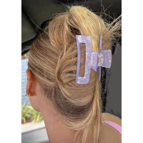 Miniatura 5 de Magicsky 10 pinzas para el cabello para mujer, pinzas grandes acrílicas de mármol ópalo para cabello grueso y delgado, bonitos pasadores de mariposa