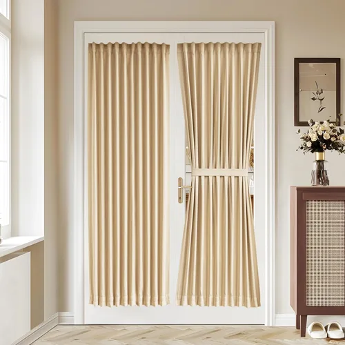 Miniatura 52 de Vatge - Cortinas autoadhesivas para puerta francesa, tratamiento de ventana con filtro de luz sin varillas ni perforaciones para puertas de cristal