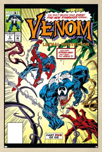 Miniatura 5 de Marvel Comics - Póster de pared Venom: Lethal Protector #5, 22.4 pulgadas de largo x 14.7 pulgadas de ancho, versión premium sin marco