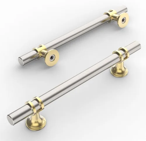 Miniatura 39 de Amerdeco ZH0050 - Paquete de 10 pomos de bronce champán para gabinetes, barra en T de 2 pulgadas, manijas de gabinete de cocina, manijas