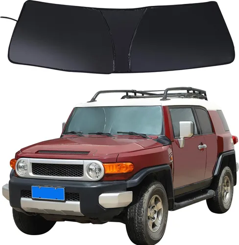 Aunginsy Parasol para parabrisas delantero compatible con Toyota FJ Cruiser 2007-2021, parasol plegable reflectante para rayos UV y protección solar