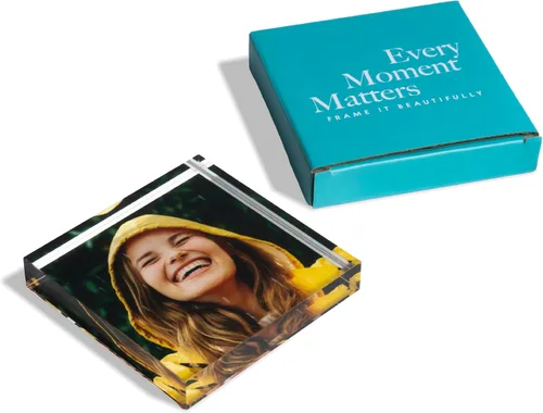 Miniatura 4 de Bloque de fotos acrílico, regalos de fotos personalizados, 3.5 x 3.5 pulgadas 0.6 pulgadas de grosor Impresión acrílica personalizada