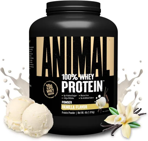 Miniatura 8 de Animal - Proteína 100 % de suero en polvo sabor café helado instantáneo – café real para pre-entrenamiento, mezcla de suero post-entreno con 20g
