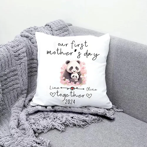 Miniatura 3 de Mother's Day Panda, Personalised Pillow Case Decor for Home, Present for Mom, Grandmother, for Her
