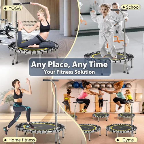 Miniatura 7 de SkyBound Mini Rebounder Trampoline for Adults Foldable Fitness Rebounder with Adjustable T-Bar Handle - 40" Exercise Trampoline for Kids & Adults