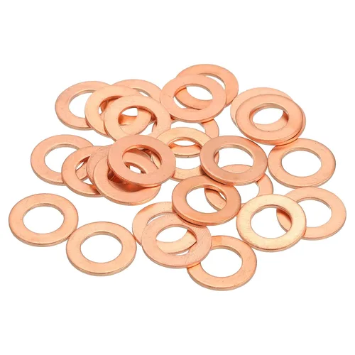 Miniatura 30 de MECCANIXITY Arandela plana de 28 piezas, arandelas de cobre M8, anillo de sellado de cobre, kit de arandela aplastante, 0.315 in de diámetro