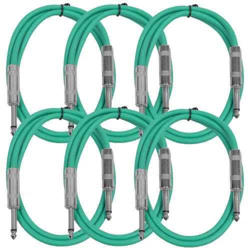 Miniatura 29 de Seismic Audio Cables de guitarra para altavoces, cables de guitarra TS de ¼ pulgadas, 3 pies, multicolor, paquete de 6 Color múltiple