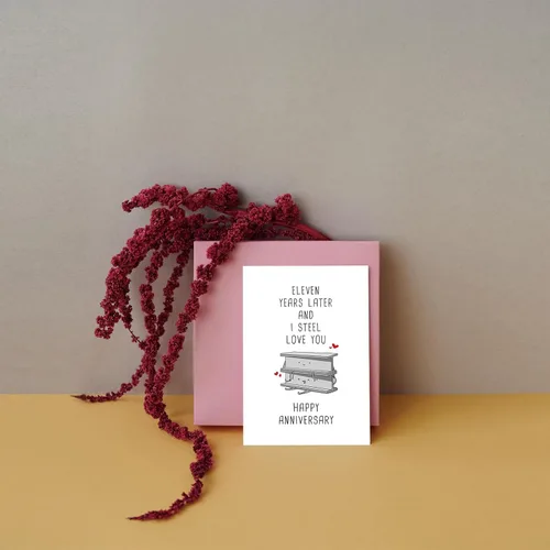 Miniatura 5 de SuperShunhu Divertida tarjeta de aniversario de 11 años, tarjeta de aniversario del 11 aniversario para él y ella, tarjeta de juego de palabras