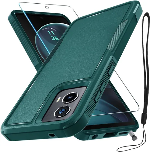 Miniatura 27 de Funda compatible con Moto G 5G 2024, cuerpo completo, resistente, resistente, a prueba de golpes, con correa de cordón, protector de pantalla