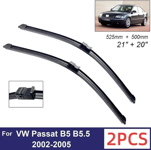 Miniatura 2 de Limpiaparabrisas de automóvil compatible con VW Passat B5 B5.5 2002-2005, limpiaparabrisas delantero de goma suave, parabrisas automático de 21