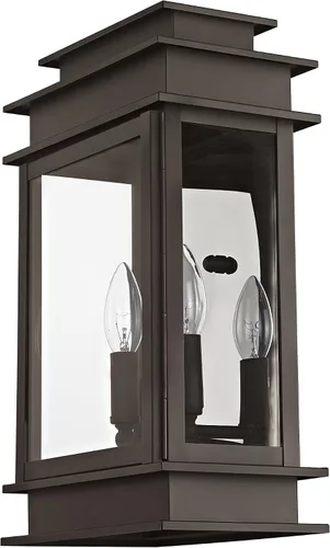 Miniatura 4 de Livex Lighting 2016-07 Princeton - Linterna de pared para exteriores, bronce, 15.25 x 9.5 x 15.25 pulgadas