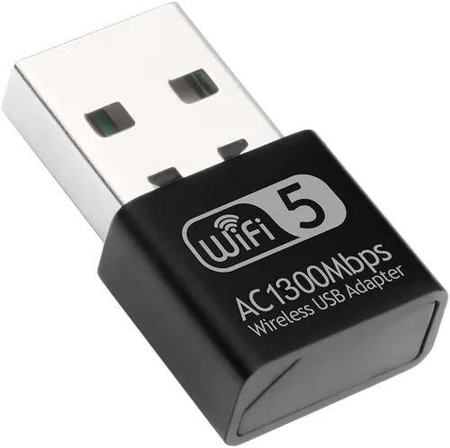 Miniatura 3 de Adaptador WiFi USB para PC, AC1300M USB WiFi Dongle 802.11ac Adaptador de red inalámbrica con doble banda 2.4GHz/5Ghz para computadora portátil